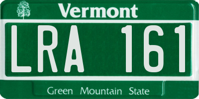 VT license plate LRA161