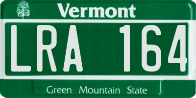 VT license plate LRA164