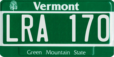 VT license plate LRA170