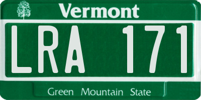 VT license plate LRA171