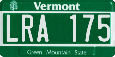 VT license plate LRA175