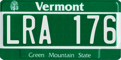 VT license plate LRA176