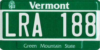 VT license plate LRA188