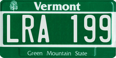 VT license plate LRA199