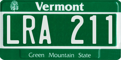 VT license plate LRA211