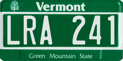 VT license plate LRA241