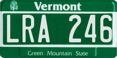 VT license plate LRA246