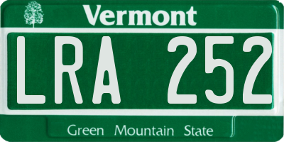 VT license plate LRA252