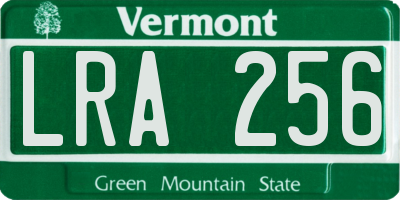 VT license plate LRA256