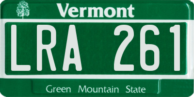 VT license plate LRA261