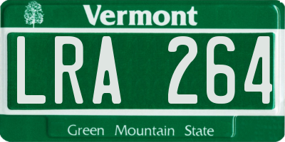 VT license plate LRA264