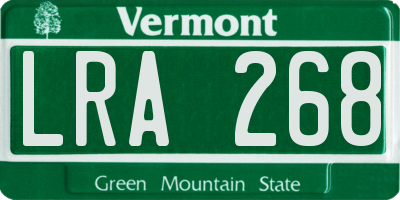 VT license plate LRA268