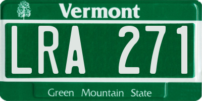 VT license plate LRA271