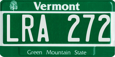VT license plate LRA272