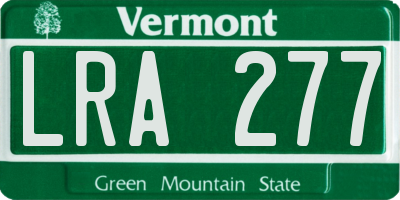 VT license plate LRA277