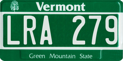 VT license plate LRA279