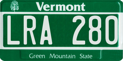 VT license plate LRA280