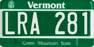 VT license plate LRA281