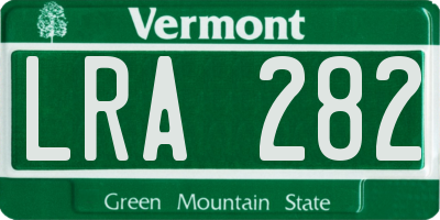 VT license plate LRA282