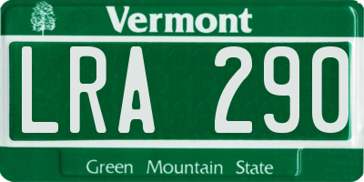 VT license plate LRA290