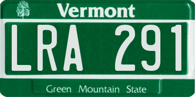 VT license plate LRA291