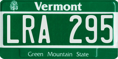 VT license plate LRA295