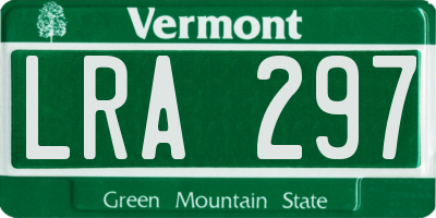 VT license plate LRA297