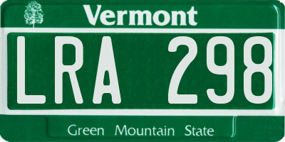 VT license plate LRA298