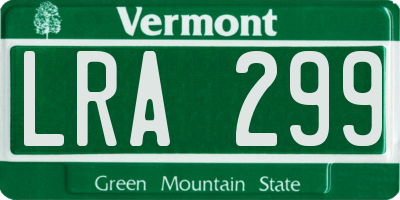VT license plate LRA299