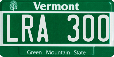 VT license plate LRA300