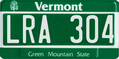 VT license plate LRA304