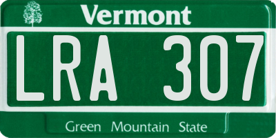 VT license plate LRA307