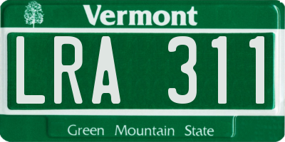 VT license plate LRA311