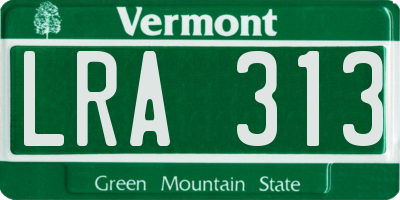 VT license plate LRA313