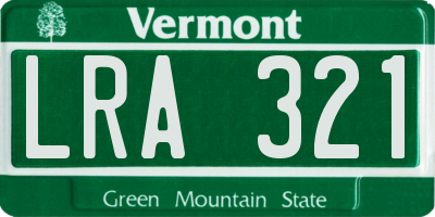 VT license plate LRA321