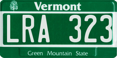 VT license plate LRA323