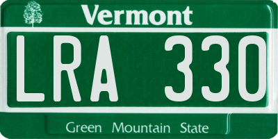 VT license plate LRA330