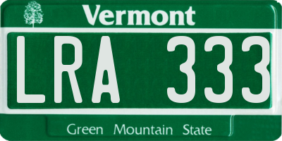 VT license plate LRA333