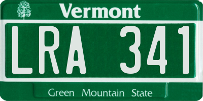 VT license plate LRA341