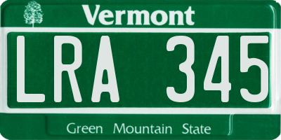 VT license plate LRA345