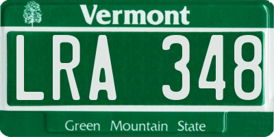 VT license plate LRA348