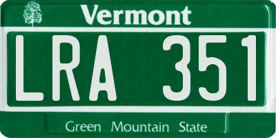 VT license plate LRA351