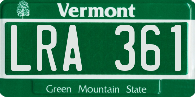 VT license plate LRA361