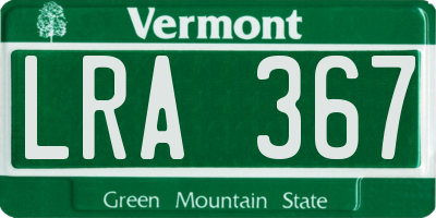 VT license plate LRA367