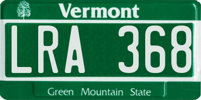 VT license plate LRA368