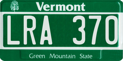 VT license plate LRA370