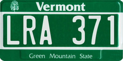VT license plate LRA371