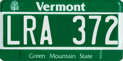 VT license plate LRA372