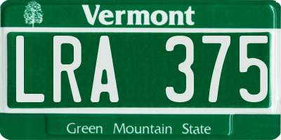 VT license plate LRA375