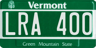 VT license plate LRA400